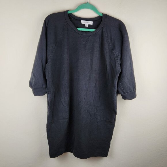 Amour Vert Black 3/4 Sleeve Crewneck Tunic Sweatshirt/Mini Dress sz XS - Picture 1 of 7